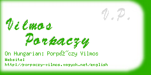 vilmos porpaczy business card